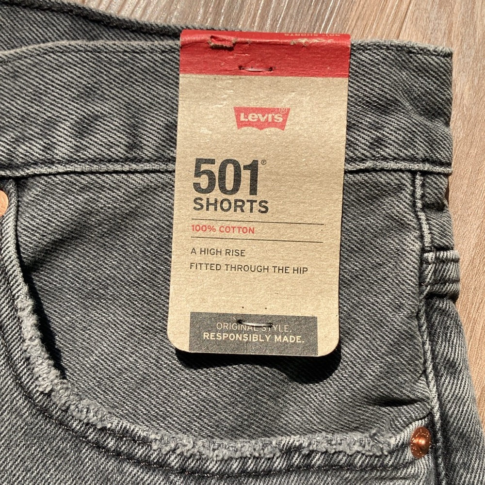 🟢relisted🟢Levi’s distressed high rise 501 jean cotton denim short cutoff 31 - Picture 4 of 17